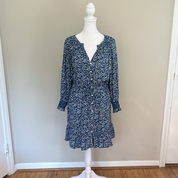 Rails Eliza Mini Dress Blue Floral Chrysanthemum Button New Size Small - Picture 8 of 11